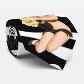 Blonde op Zebra Print Stropdas (Opgerold)