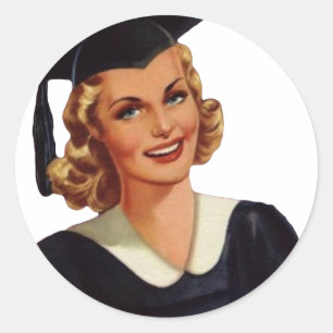 Blonde-opgeleide dame Ronde Sticker