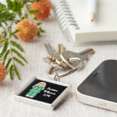 Blonde Personalized verpleegster Sleutelhanger (Zijkant)