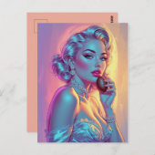 Blonde Pin-Up Chocolade Ei Briefkaart (Voorkant / Achterkant)