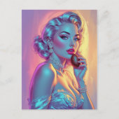 Blonde Pin-Up Chocolade Ei Briefkaart (Voorkant)