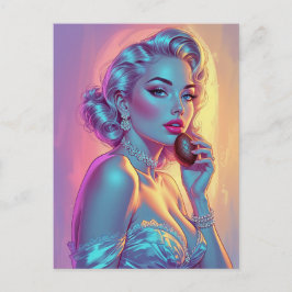 Blonde Pin-Up Chocolade Ei Briefkaart