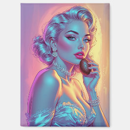 Blonde Pin-Up Chocolate Easter Egg Magneet