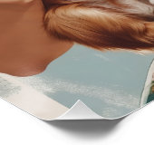 Blonde Pin-Up met schattige puppy Perfect Poster (Hoek)