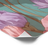 Blonde pin-up pastelbloemen perfect poster (Hoek)