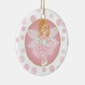 Blonde Pink Fairy Keramisch Ornament (Rechts)