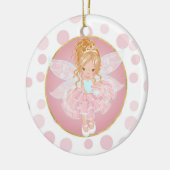 Blonde Pink Fairy Keramisch Ornament (Links)