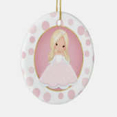 Blonde Pink Princess Keramisch Ornament (Rechts)