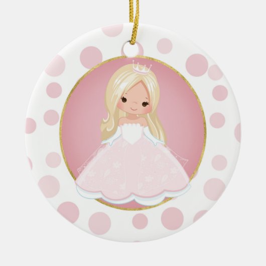 Blonde Pink Princess Keramisch Ornament (Voorkant)