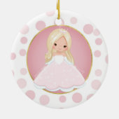 Blonde Pink Princess Keramisch Ornament (Achterkant)