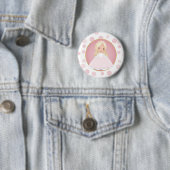Blonde Pink Princess Ronde Button 5,7 Cm (In situ)
