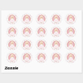 Blonde Pink Princess Ronde Sticker (Vel)