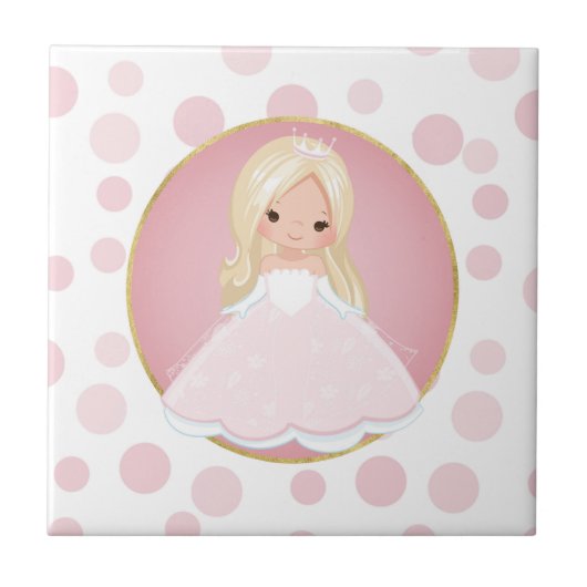 Blonde Pink Princess Tegeltje (Voorkant)