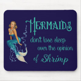 Blonde Pinup Mermaid in Diamonds Quote Muismat