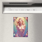 Blonde Pinup Roze Ondergoed Paaseieren Magneet (Insitu (Vaatwasser))