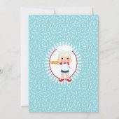 Blonde Pizza Party Girl - Pizza Birthday Kaart (Achterkant)