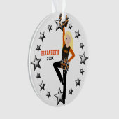 Blonde Pom Squad in Oranje en zwart Ornament (voorkant)