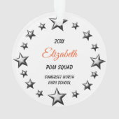 Blonde Pom Squad in Oranje en zwart Ornament (achterkant)