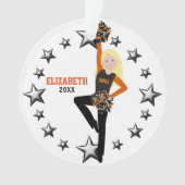 Blonde Pom Squad in Oranje en zwart Ornament (voorkant)