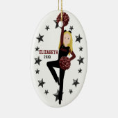 Blonde Pom Squad in zwart-wit Keramisch Ornament (Rechts)