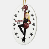 Blonde Pom Squad in zwart-wit Keramisch Ornament (Links)