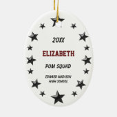 Blonde Pom Squad in zwart-wit Keramisch Ornament (Achterkant)