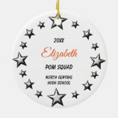 Blonde Pom Squad Oranje en zwart Keramisch Ornament (Achterkant)