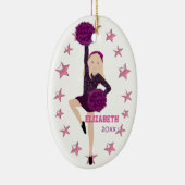 Blonde Pom Squad Personalized Keepomwille Ornament (Rechts)