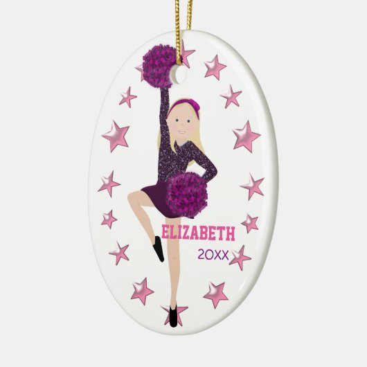 Blonde Pom Squad Personalized Keepomwille Ornament (Links)