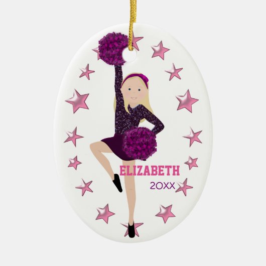 Blonde Pom Squad Personalized Keepomwille Ornament (Voorkant)