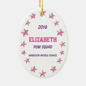 Blonde Pom Squad Personalized Keepomwille Ornament (Achterkant)