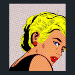 blonde Pop Art Woman Comic Girl pop Poster<br><div class="desc">blond meisje Pop Art Woman Comic Girl pop art blond model Poster Anime Cartoon Comic Fiction Manga</div>