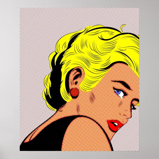 blonde Pop Art Woman  Comic Girl pop Poster (Voorkant)