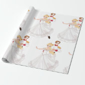 Blonde Princess and Charming Prince Fairytale Cadeaupapier (Uitgerold)