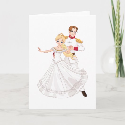 Blonde Princess and Charming Prince Fairytale Kaart (Voorkant)