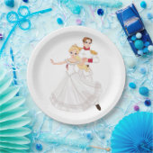 Blonde Princess and Charming Prince Fairytale Papieren Bordje (Feest)