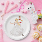 Blonde Princess and Charming Prince Fairytale Papieren Bordje (Feest)