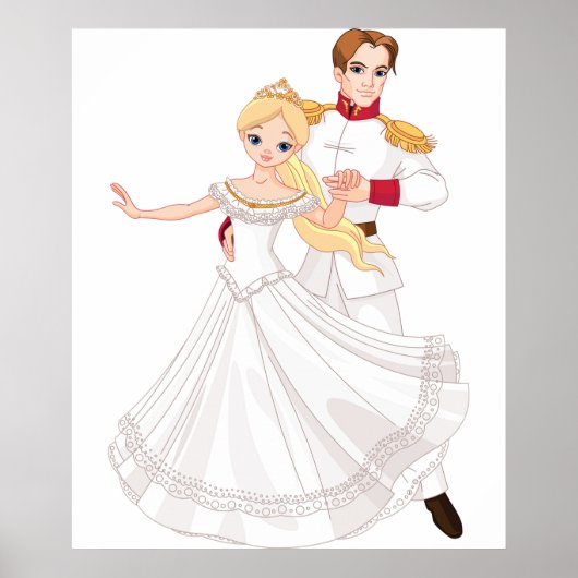 Blonde Princess and Charming Prince Fairytale Poster (Voorkant)