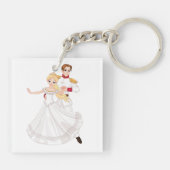 Blonde Princess and Charming Prince Fairytale Sleutelhanger (Achterkant)