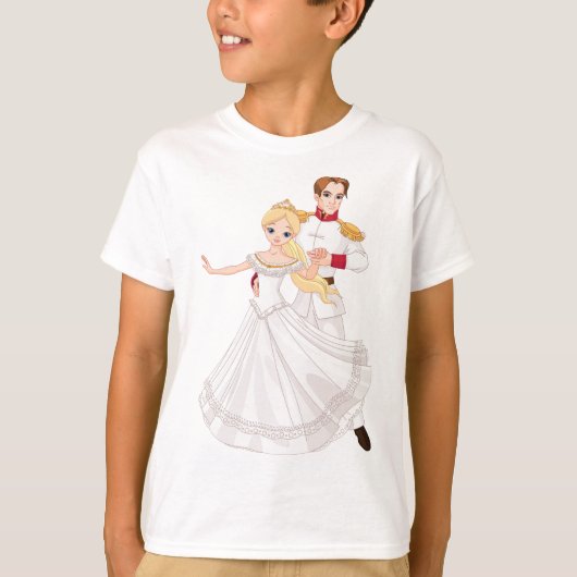 Blonde Princess and Charming Prince Fairytale T-shirt (Voorkant)