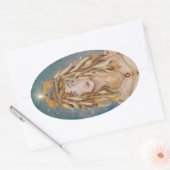 Blonde Princess Aurelie van Susan M. Epperly Ovale Sticker (Envelop)