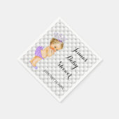 Blonde Princess Baby Girl Diamonds Lavender Servetten (Hoek)