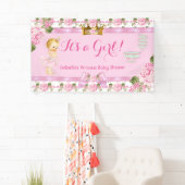 Blonde Princess Baby shower Roze Rozen Tea Party Spandoek (Insitu)