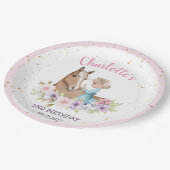 Blonde Princess en Brown Horse Birthday Papieren Bordje (Gekanteld)