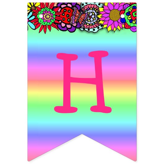  Blonde Princess en Unicorn Birthday Banner (Tweede vlag)