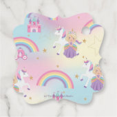 Blonde Princess Unicorn Birthday Party Bedankjes Labels (Achterkant)