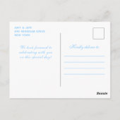 Blonde Prinses Verjaardagsfeest in Blauwe Winter Briefkaart (Achterkant)