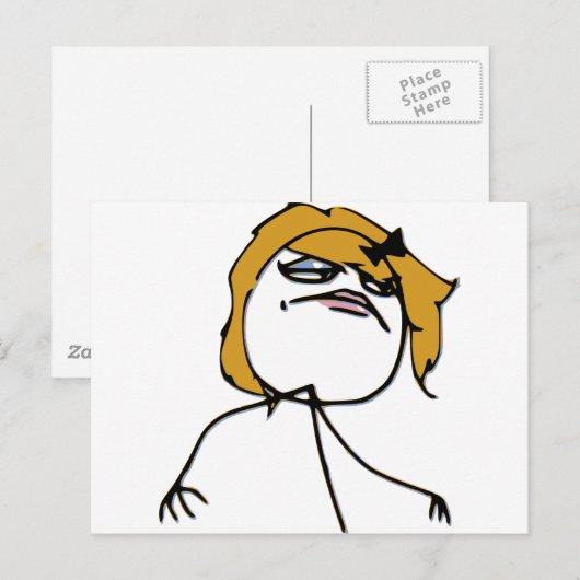 Blonde Rage Girl Meme Briefkaart (Voorkant / Achterkant)