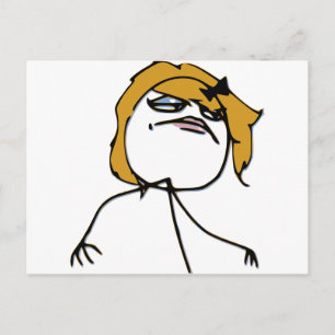 Blonde Rage Girl Meme Briefkaart