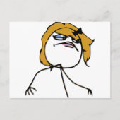 Blonde Rage Girl Meme Briefkaart (Voorkant)